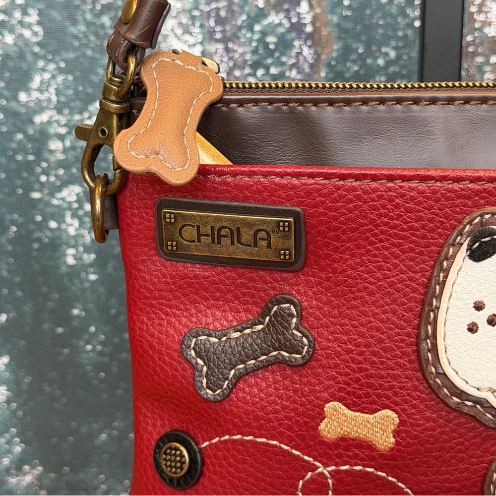 Chala Cottagecore Dog Appliqué Faux Leather Shoulder/Crossbody Bag – (VGUC) - Picture 7 of 15